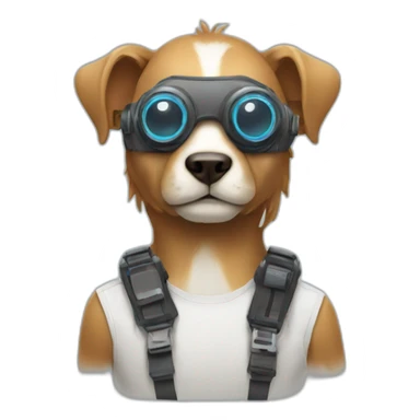 animal equipped with high tech gear sticker