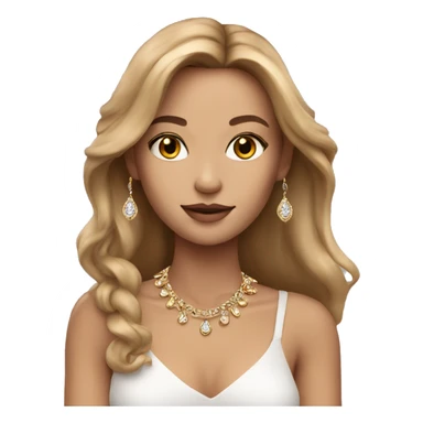 Beautiful model with light brown hair and jewellery on sticker