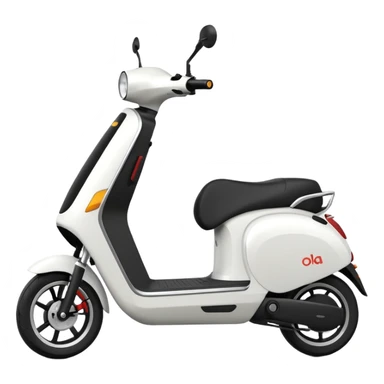 Make a emoji of a electric scooter white and black colour named ola sticker
