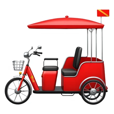 generate an ios genmoji of an e rickshaw red sticker