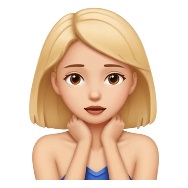 a girl grabbing her neck  sticker
