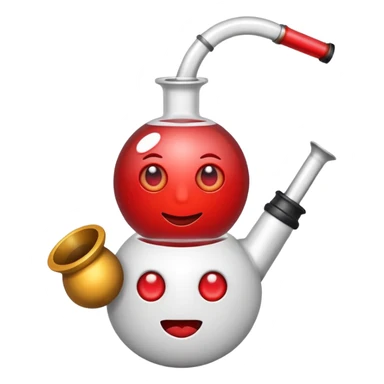 emoji with red eyes and a bong in hand sticker