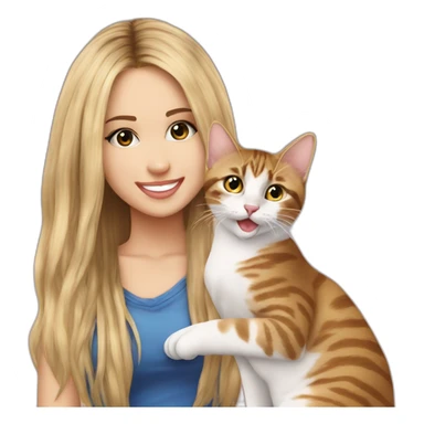Emoji de Hannah Montana con un gato sticker