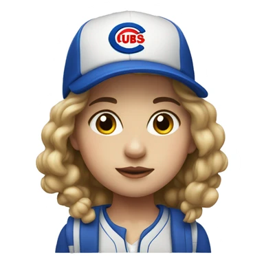 indoor portrait of a girl wearing a cubs hat sticker