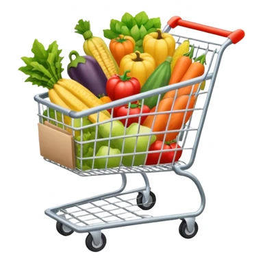 shopping cart full groceries sticker