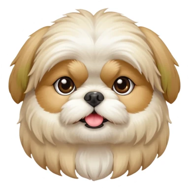 generame la imagen de un perrito raza chitzu de color cremita, totalmente cremita sin esos colores marron oscuro en su cara sticker