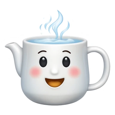 a cup of hot water with steam lines coming out of it, simple emoji style sticker