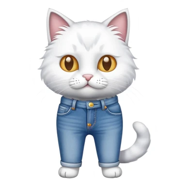 Cat whit jeans and white t-shirt  sticker
