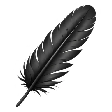Ultra realistic, still life, black and white feather sticker