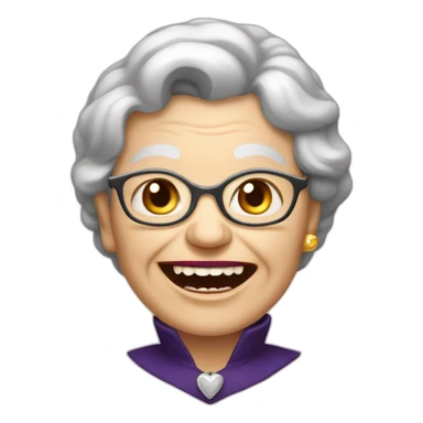 Une grand-mère avec des dents de vampires  sticker