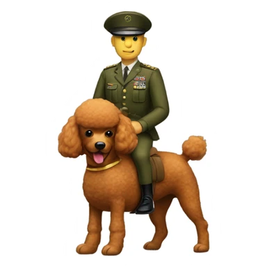 military man riding a red poodle  sticker