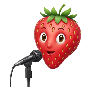 strawberry front the mic sticker