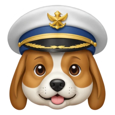 dog wearing a captain's hat sticker