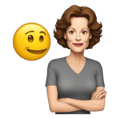 sigourney weaver cartoon wearing tee sticker