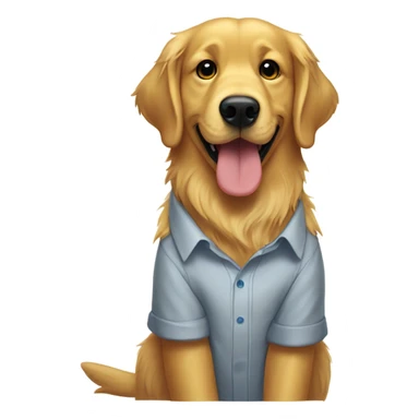 Golden retriever wearing a shirt that says jerk sticker