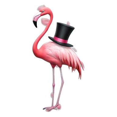 flamingo with tail shoes and top hat sticker