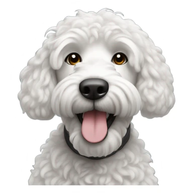 Black Berenedoodle face with white eyebrows sticker