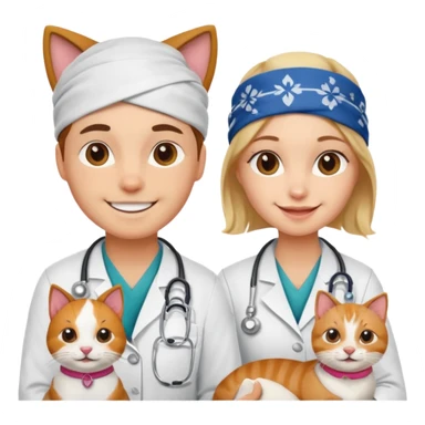 doctors with bandanas cat or dog sticker
