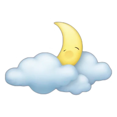Crescent Moon on top of cloud sticker