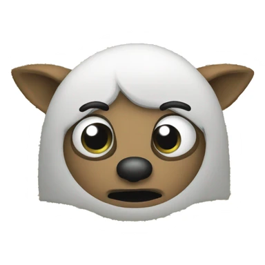 Face where eyes are replaced by letters “ewe” sticker