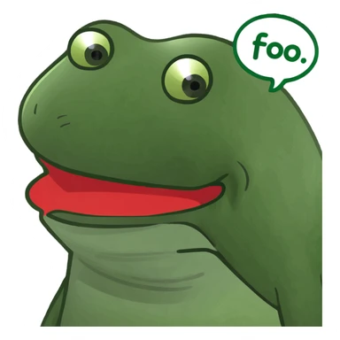 red Pepe the Frog laughing, Fogo.io logo badge, 'WAGMI' speech bubble, cartoonish, bold, meme-inspired, red color palette, witty and playful, Discord sticker sticker