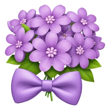 lilac flower bouquet with a bow tie sticker