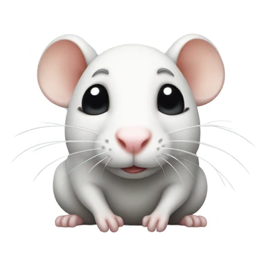 cute white and black rat sticker