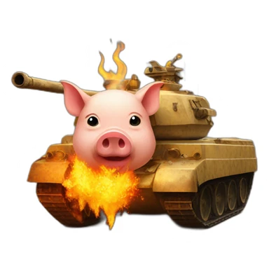 Ukrainian pig inside a Leopard tank on fire sticker