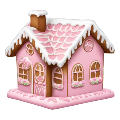 A light pink gingerbread house sticker