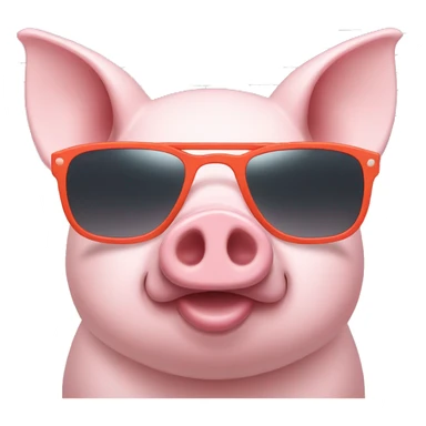 pig in a pool with sunglasses  sticker