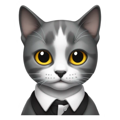 monochrome cat with white collar  sticker