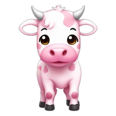 pink cute cow chibi  sticker