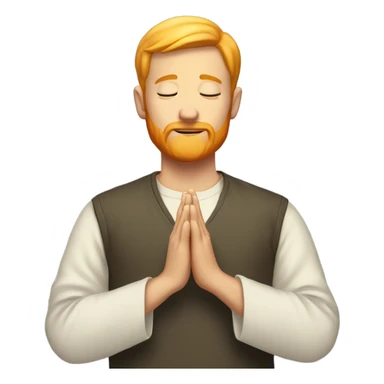 man with orange beard and short blond hair as he praying  sticker