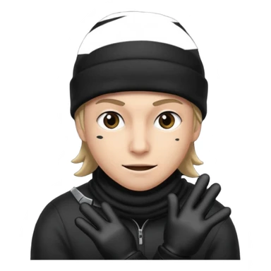burglar in black beanie and gloves sticker