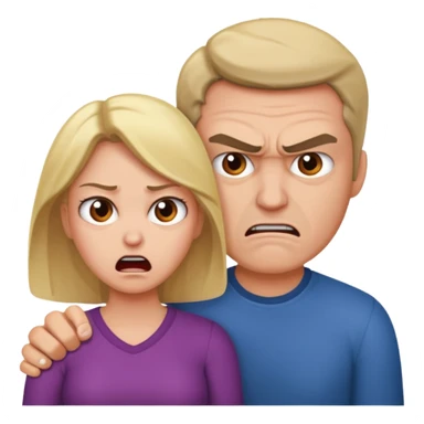 Une homme possessif qui essaye d’attraper sa femme sticker