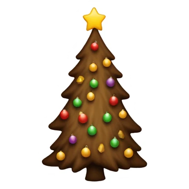 Brown Christmas tree sticker