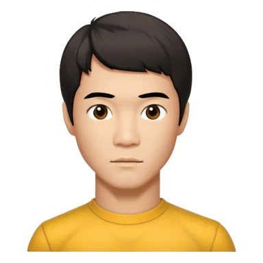 Man with bruce lee haircut sticker