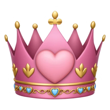 Crown little pink with heart sticker
