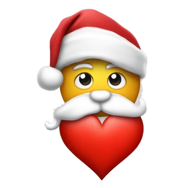 red heart with Santa hat on top sticker
