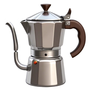 Cinematic Realistic Moka Pot Pop Culture Emoji, featuring an iconic Italian coffee maker rendered with classic charm and warm, inviting lighting. sticker