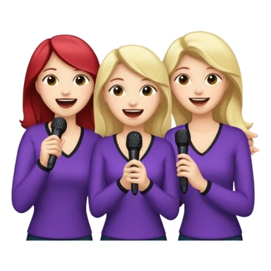 3 amigas en un karaoke cantando todas blancas de piel sticker