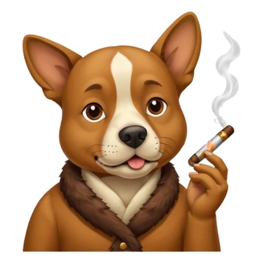 Dog smoking sticker