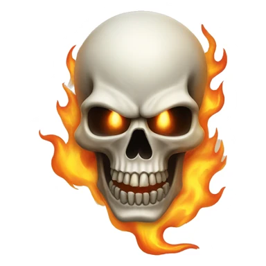 ghost-rider skull in flames sticker