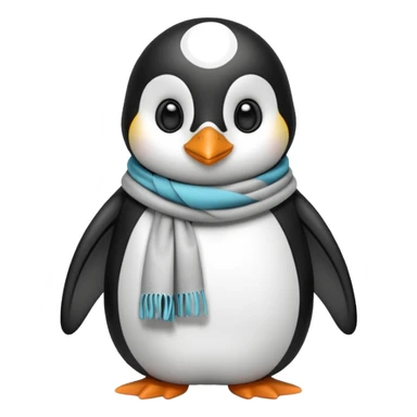 penguin with different scarf single-color  sticker