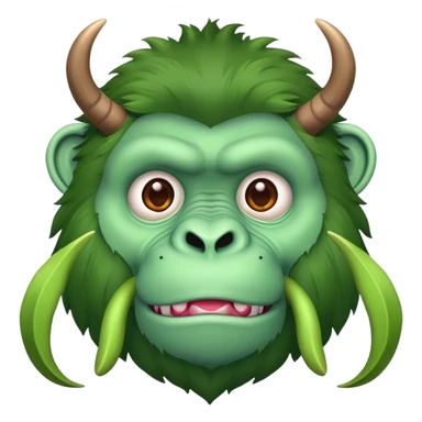Green gorilla with antlers and no legs sticker