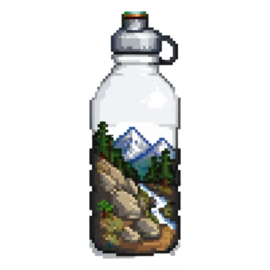 white hiking canteen water bottle sticker