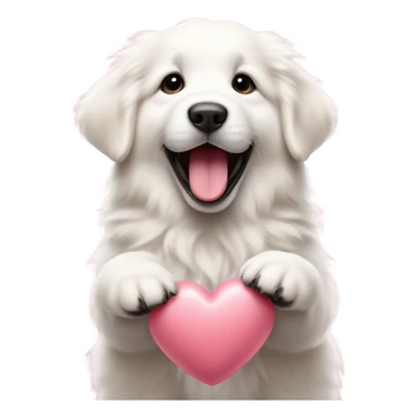 Great Pyrenees valentines puppy sticker