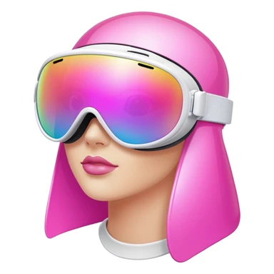 futuristic pink ski visor sunglasses, Y2K fashion, oversized lens sticker