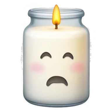 White candle in jar  sticker