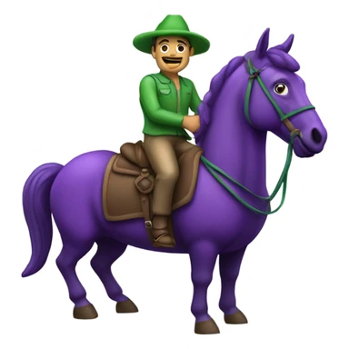 Man riding a horse but instead of a horse he riding an eggplant  sticker